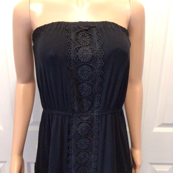 J For Justify Juniors Plus Black Boho Embroidered Strapless Dress Size 2X - Picture 2 of 6